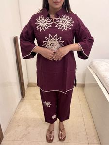 Embroidered Kurta Cord Set