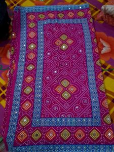 Jaipuri Saree Self Designed Mirror Work