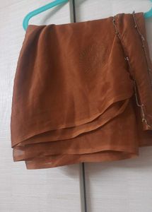 4 shawls/scarfs-blue,white,black,all netted.1brown