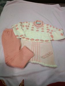 Woolen Baby Girl Clothing Set