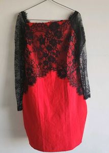 Red And Black Lace Dress