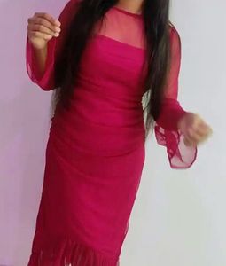 Magenta Midi Dress
