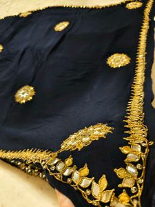 Pure Georgette Rolling Saree Gotta Patti Work