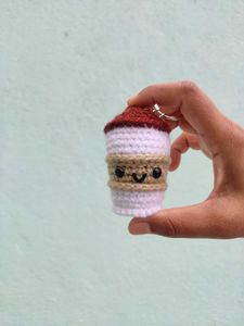 Crochet Coffee Cup Keychain