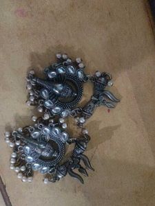 Vintage Silver Ganesha Earrings