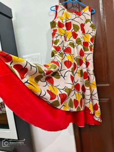 Leaf Print Sleeveless Dress