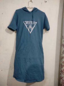 Blue Hoodie Dress