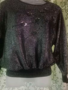 vintage feather sequins jumper sweater pullover