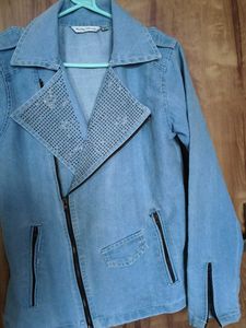 miss chase...new WOT..Denim Moto Jacket