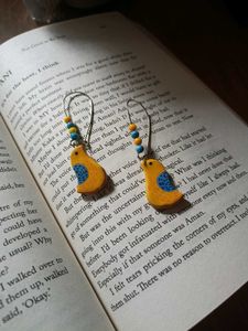 Handmade Cute Bird Clay Earrings