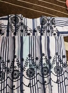 Striped Embroidered Top