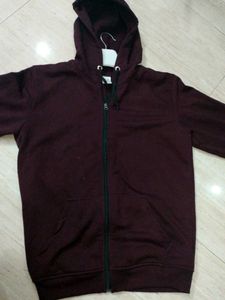Burgundy Zip-Up Hoodie