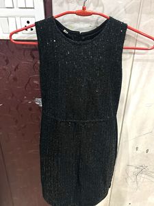 black sequence dress
