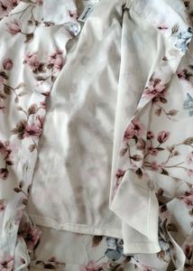 White Shirt With Beutiful Flower Prints