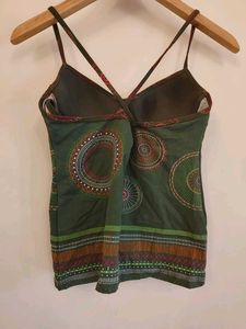 Y2k Boho Green Padded Top
