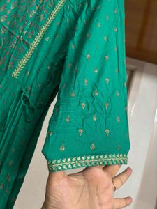 Green ethnic Kurta / dress with tassels