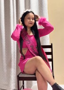 Pink Feather Trim Mini Dress