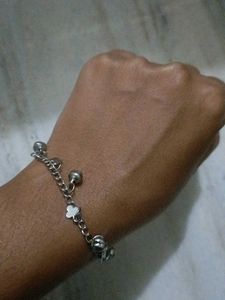 Silver Anklet with Charms