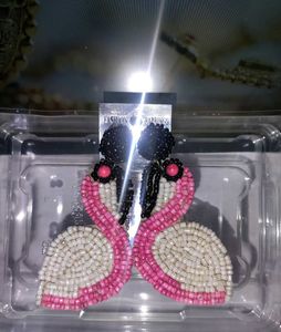Flamingo Beaded Earrings
