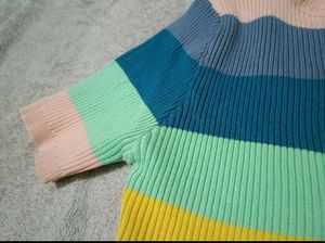 Rainbow Ribbed Knit Top