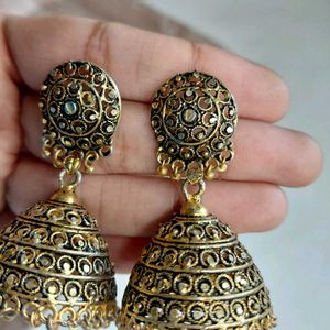 Golden Oxidized Earrings