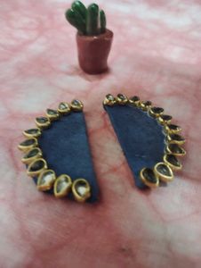 Kundan Stone Earings Blue
