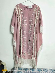 XXL size peach kaftan cord set
