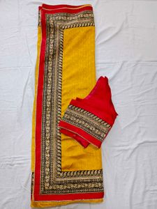 Designer Mustard Saree