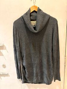 Grey Over Size Cowl Neck Pullover