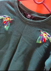 Embroidered Green Sweatshirt