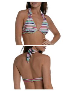 Striped Halter Bikini Top 99% New