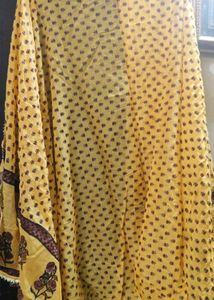 A Line Mustard Yellow Kurti With Duppata, NO PANT