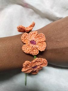 Crochet Flower Bracelet