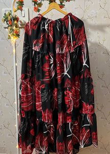 Floral Tiered Maxi Skirt