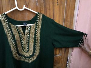 1-TimeUsed New Elegant Green Kurta Without Tag