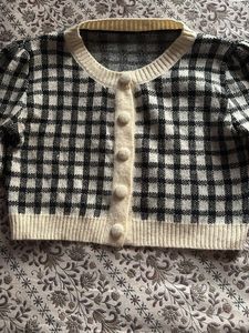 Chic Checkered Cardigan
