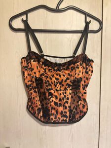 Leopard Print Bustier Top