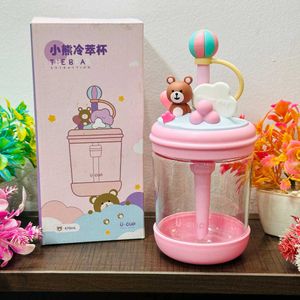 Cute Bear Water Bottle with Straw