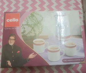 Cello Opalware Ruby Red Coffee Set