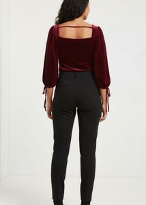 Kazo Burgundy Velvet Top 36