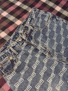 Graphic Print Flare Jeans