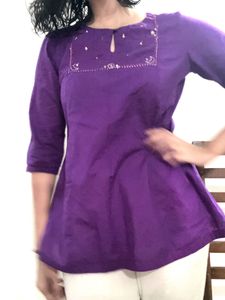 Stylish Purple Embellished Tunic