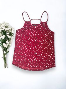 Vibe red and white spaghetti strap Top