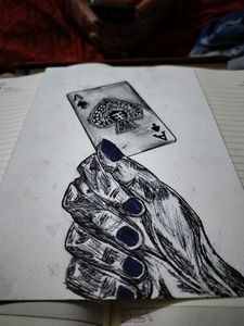 Ace Sketch On Canvas Paper