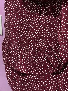 Maroon Polka Dot Mini Skirt