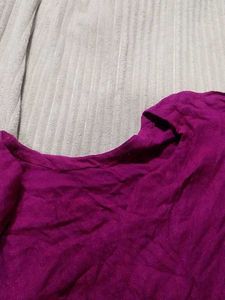 Purple V Neck Kurta