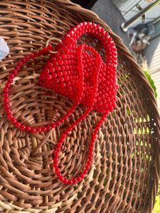 Red Beaded Handbag