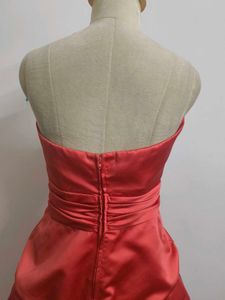 Coral Strapless Mini Dress