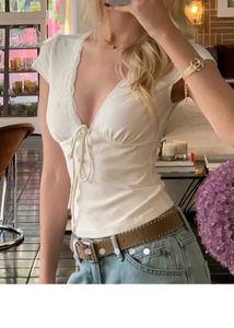 V neck cute top
