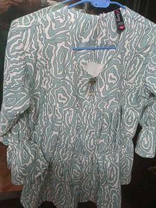 Printed Green Top